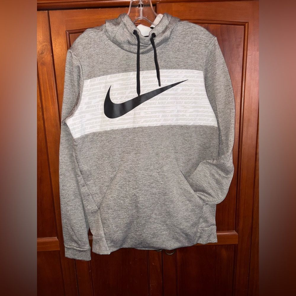 Nike Heather Gray Hoodie with Black Swoosh #1584
